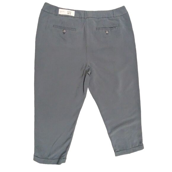 Loft Outlet Skinny Ankle Petite Pants Women Size 16P Blue Pleated High-Rise - Picture 3 of 7